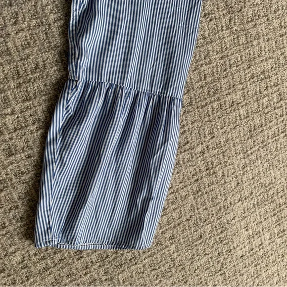 Boden Blue Striped Button Down Shirt with full flowing arms after elbow - Picture 6 of 8